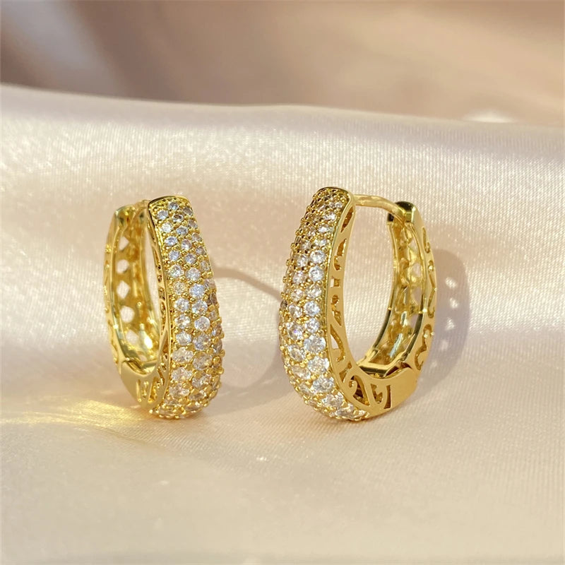 💖 Amoura Hoop Earrings – Timeless Sparkle, Effortless Grace