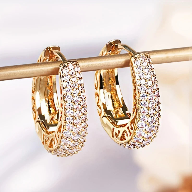 💖 Amoura Hoop Earrings – Timeless Sparkle, Effortless Grace