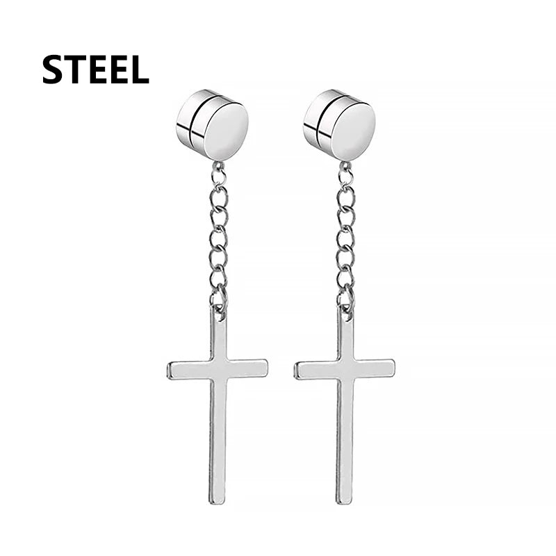 ✝️ Axell Cross Hoop Earrings – Strength with Style